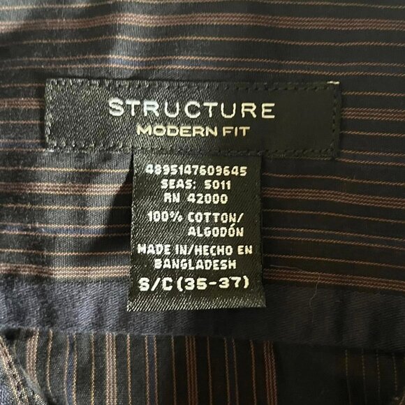 Men’s Size Small (35-37)  Structure Modern Fit Button Up Shirtz - Picture 5 of 7